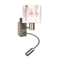 Brilagi - LED Dziecięca elastyczna lampa ścienna BOBO 1xE27/25W/230V + LED/3W matowy chrom/biały/różowy/baletki