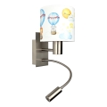 Brilagi - LED dziecięca elastyczna lampa ścienna BOBO 1xE27/25W/230V + LED/3W matowy chrom/biały/zwierzątka