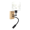 Brilagi - LED Dziecięca elastyczna lampa ścienna BOBO WOOD 1xE27/25W/230V + LED/3W dąb/czarny/biały/jednorożce
