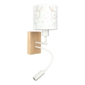 Brilagi - LED Dziecięca giętka lampa ścienna BOBO WOOD 1xE27/25W/230V + LED/3W dąb/biały/króliczki