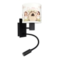 Brilagi - LED Dziecięca giętna lampa ścienna BOBO 1xE27/25W/230V + LED/3W czarna/biała/różowa/wróżki