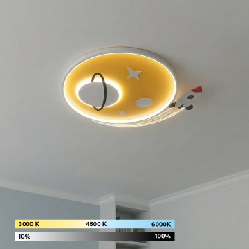 Brilagi - LED dziecięca lampa sufitowa STARSHIP LED/64W/230V 3000/4500/6000K żółta