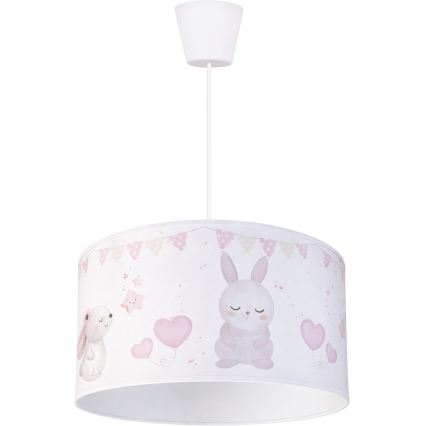 Brilagi - LED dziecięca lampa wisząca na linku BOBO 1xE27/10W/230V śr. 35 cm biała / z motywem zwierzątek