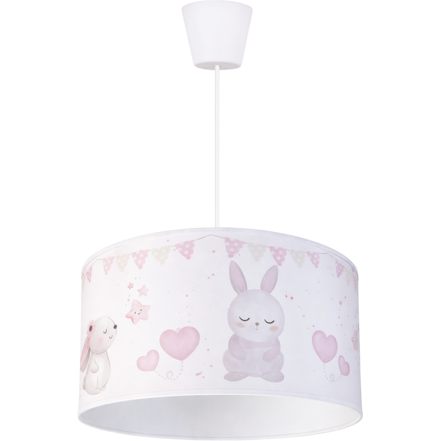 Brilagi - LED dziecięca lampa wisząca na linku BOBO 1xE27/60W/230V śr. 35 cm biała / z motywem zwierzątek