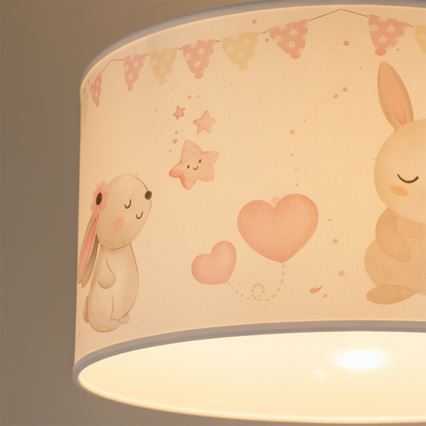 Brilagi - LED dziecięca lampa wisząca na linku BOBO 1xE27/60W/230V śr. 35 cm biała / z motywem zwierzątek