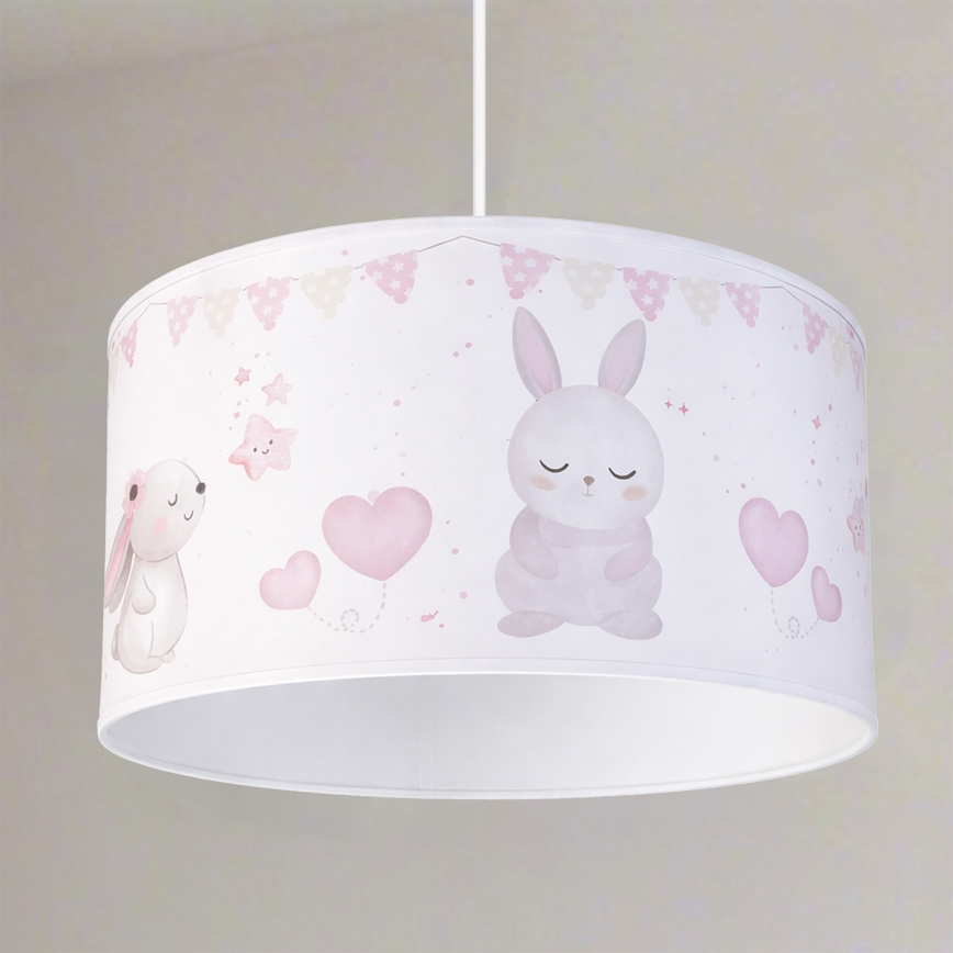 Brilagi - LED dziecięca lampa wisząca na linku BOBO 1xE27/60W/230V śr. 35 cm biała / z motywem zwierzątek