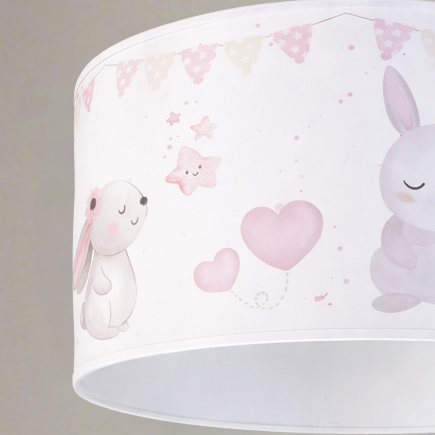 Brilagi - LED dziecięca lampa wisząca na linku BOBO 1xE27/60W/230V śr. 35 cm biała / z motywem zwierzątek