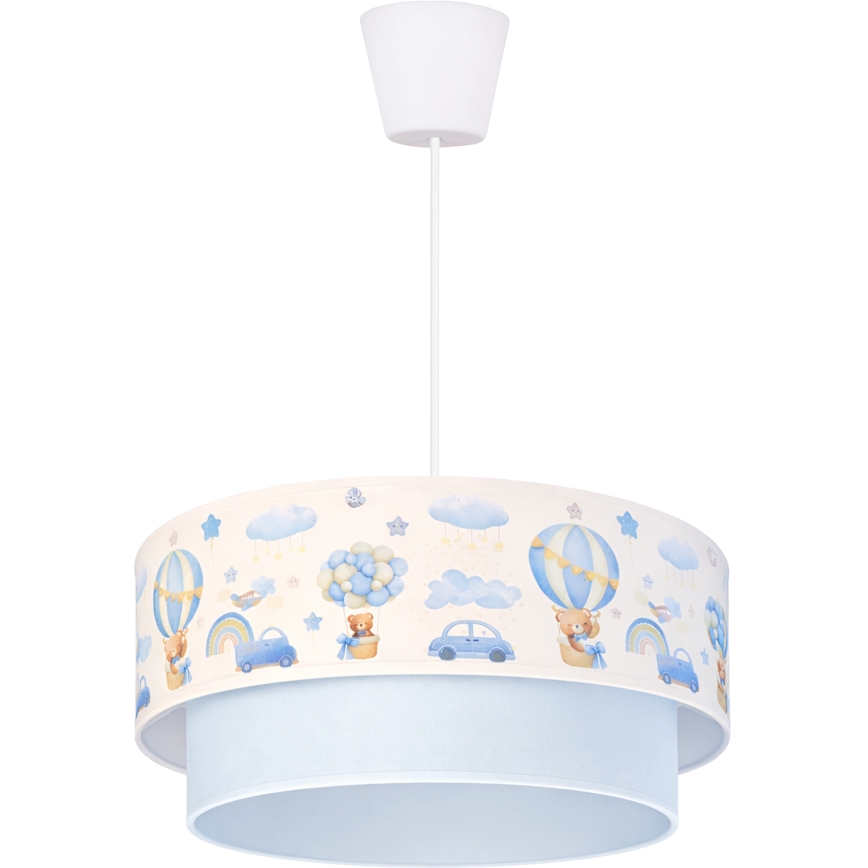 BRILAGI - dziecięca lampa LED wisząca na przewodzie BOBO 1xE27/60W/230V Ø 40 cm kremowy/niebieski/misie