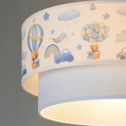 BRILAGI - dziecięca lampa LED wisząca na przewodzie BOBO 1xE27/60W/230V Ø 40 cm kremowy/niebieski/misie