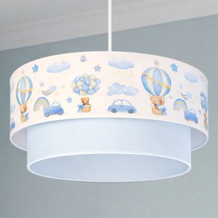 BRILAGI - dziecięca lampa LED wisząca na przewodzie BOBO 1xE27/60W/230V Ø 40 cm kremowy/niebieski/misie