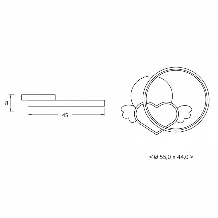 Brilagi - LED dziecięca oprawa sufitowa LOVE LED/48W/230V 3000/4500/6000K różowa