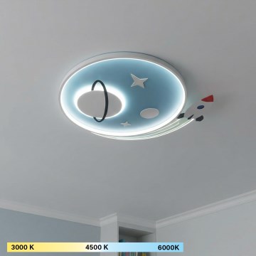 Brilagi -LED Dziecięca oprawa sufitowa STARSHIP LED/64W/230V 3000/4500K niebieska