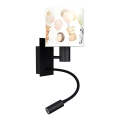 Brilagi - LED dziecięcy elastyczny kinkiet BOBO 1xE27/25W/230V + LED/3W czarny/biały/ze zwierzątkami