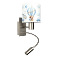 Brilagi - LED Dziecięcy elastyczny kinkiet BOBO 1xE27/25W/230V + LED/3W matowy chrom/biały/niebieski/misie