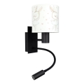 Brilagi - LED dziecięcy giętki kinkiet BOBO 1xE27/25W/230V + LED/3W czarny/biały/z króliczkami