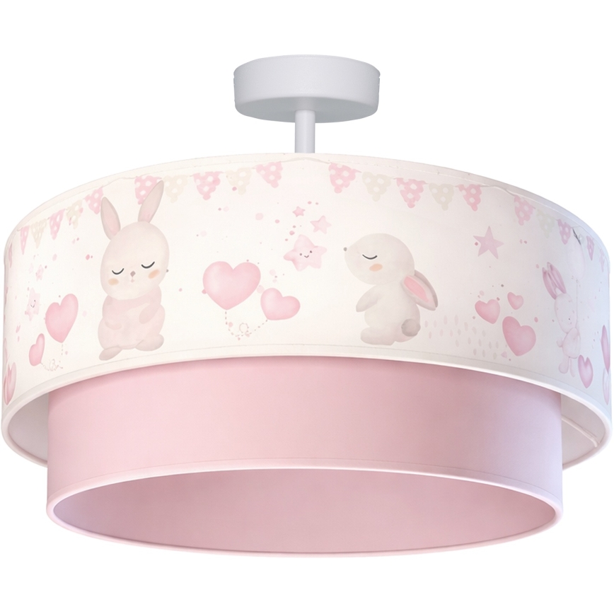 Brilagi - LED dziecięcy przysufitowy żyrandol BOBO 1xE27/10W/230V Ø 40 cm kremowy/różowy/króliczki