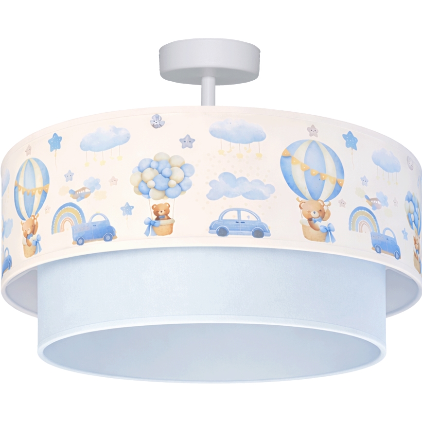 Brilagi - LED Dziecięcy Przysufitowy żyrandol BOBO 1xE27/10W/230V Ø 40 cm kremowy/niebieski/z motywem misiów