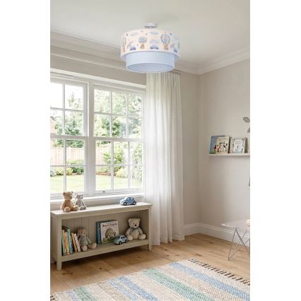 BRILAGI - LED dziecięcy przysufitowy żyrandol BOBO 1xE27/60W/230V średnica 40 cm kremowy/niebieski/z motywem misiów