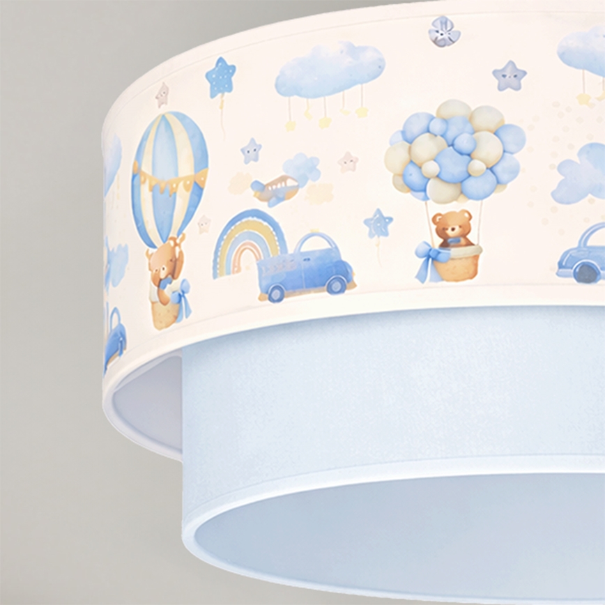 BRILAGI - LED dziecięcy przysufitowy żyrandol BOBO 1xE27/60W/230V średnica 40 cm kremowy/niebieski/z motywem misiów