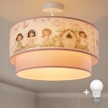 Brilagi - LED Dziecięcy przysufitowy żyrandol BOBO 1xE27/60W/230V średnica 40 cm różowa/wróżki