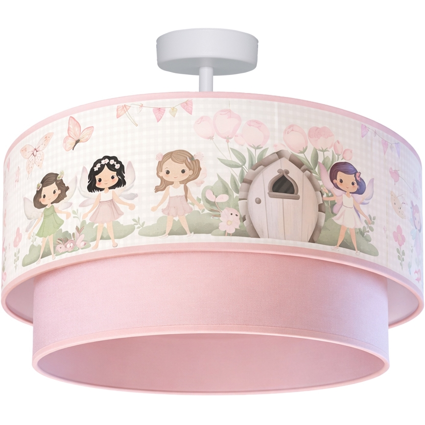 Brilagi - LED Dziecięcy przysufitowy żyrandol BOBO 1xE27/60W/230V średnica 40 cm różowa/wróżki