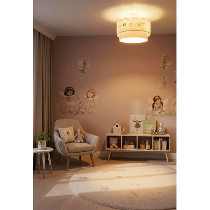 Brilagi - LED Dziecięcy przysufitowy żyrandol BOBO 1xE27/60W/230V średnica 40 cm różowa/wróżki