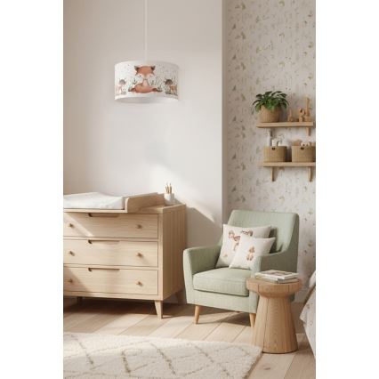 Brilagi - LED Dziecięcy żyrandol na lince BOBO 1xE27/10W/230V śr. 35 cm biały/zwierzątka