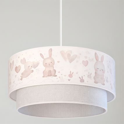 BRILAGI - LED dziecięcy żyrandol na przewodzie BOBO 1xE27/60W/230V Ø 40 cm kremowy/szary/króliczki