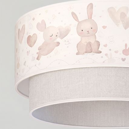 BRILAGI - LED dziecięcy żyrandol na przewodzie BOBO 1xE27/60W/230V Ø 40 cm kremowy/szary/króliczki