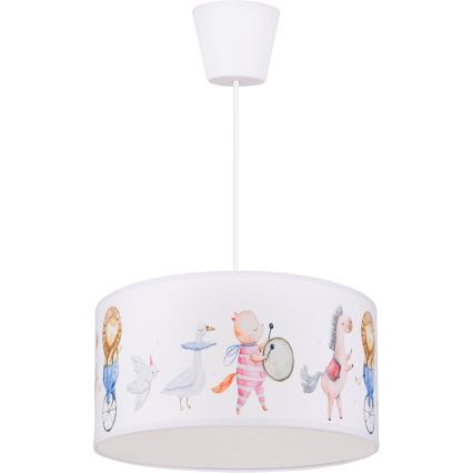 Brilagi - LED dziecięcy żyrandol na linku BOBO 1xE27/60W/230V pr. 35 cm biały/zwierzątka