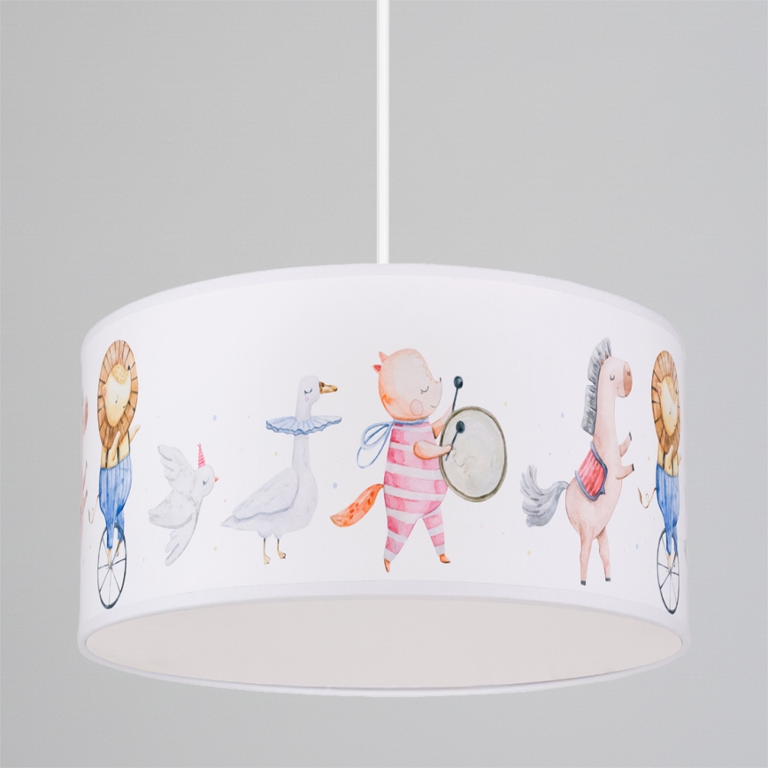 Brilagi - LED dziecięcy żyrandol na linku BOBO 1xE27/60W/230V pr. 35 cm biały/zwierzątka