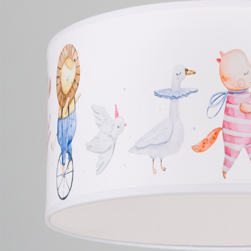 Brilagi - LED dziecięcy żyrandol na linku BOBO 1xE27/60W/230V pr. 35 cm biały/zwierzątka