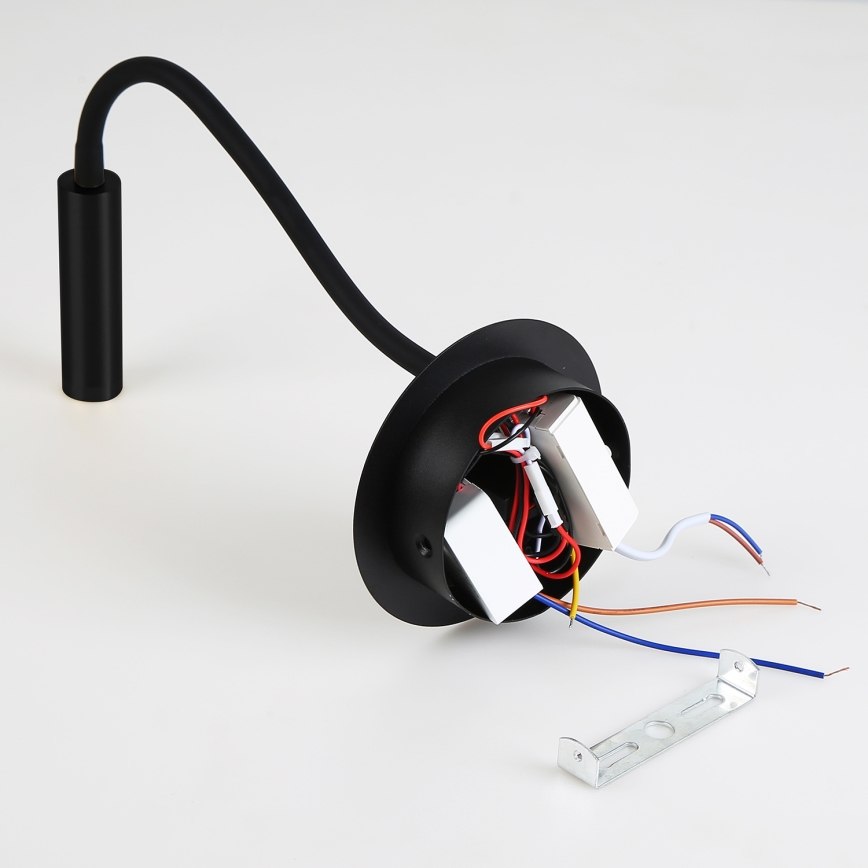 Brilagi - LED Elastyczna lampa naścienna z portem USB MAYA LED/3W/230V 4000K czarna