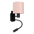 Brilagi - LED elastyczny kinkiet BOBO 1xE27/25W/230V + LED/3W czarny/różowy