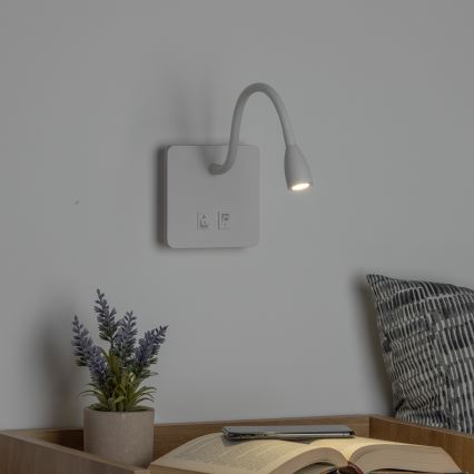Brilagi - LED Elastyczny kinkiet MAYA Double LED/4W/230V + LED/3W biały