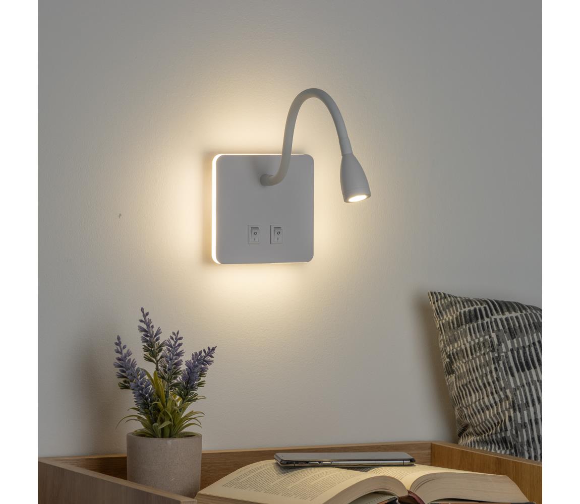 Brilagi - LED Elastyczny kinkiet MAYA Double LED/4W/230V + LED/3W biały