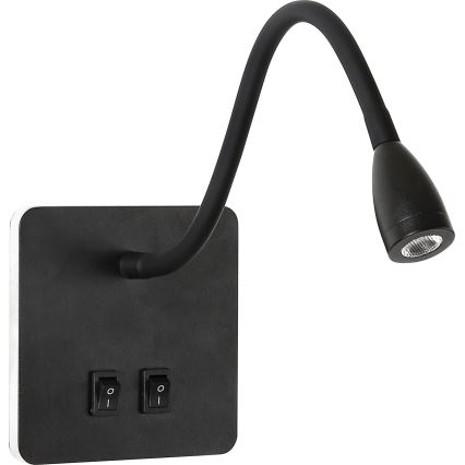 Brilagi - LED Elastyczny kinkiet MAYA Double LED/4W/230V + LED/3W czarny