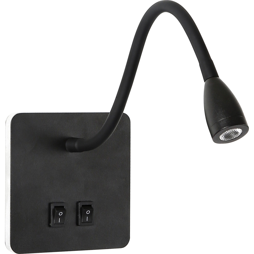 Brilagi - LED Elastyczny kinkiet MAYA Double LED/4W/230V + LED/3W czarny