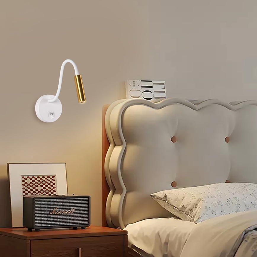 Brilagi - LED Elastyczny kinkiet MAYA LED/3W/230V 4000K biały/złoty