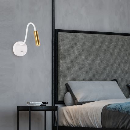 Brilagi - LED Elastyczny kinkiet MAYA LED/3W/230V 4000K biały/złoty
