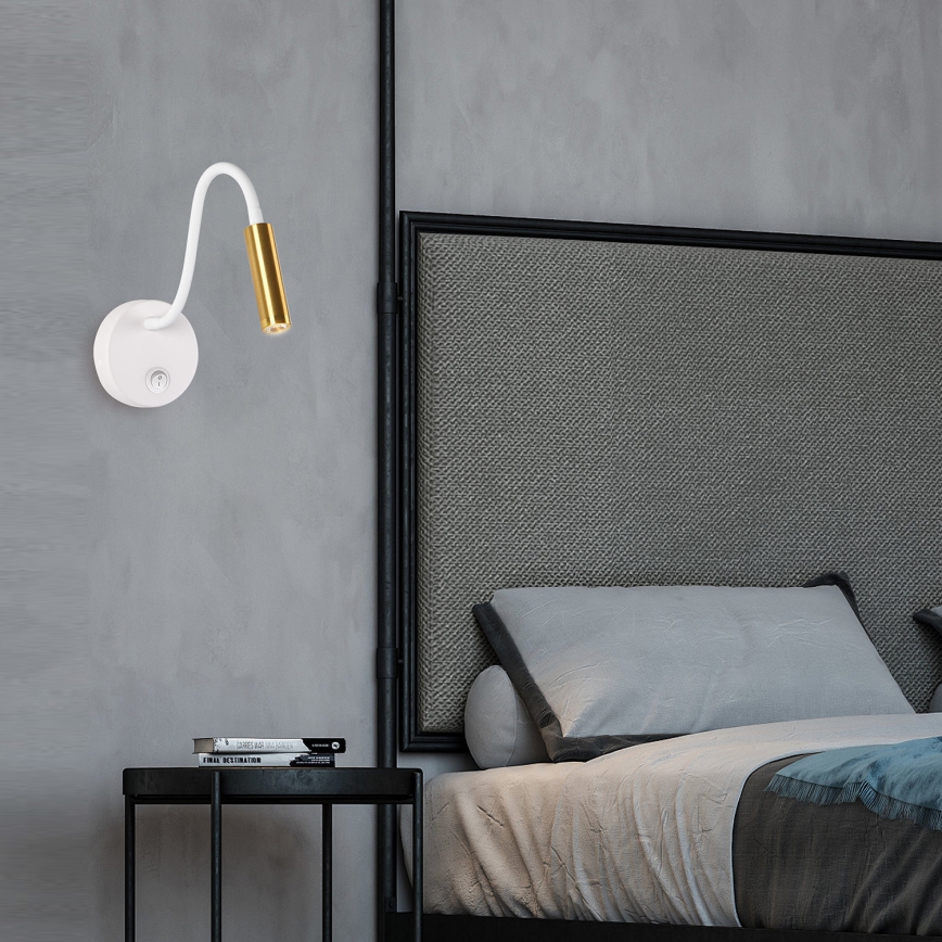 Brilagi - LED Elastyczny kinkiet MAYA LED/3W/230V 4000K biały/złoty