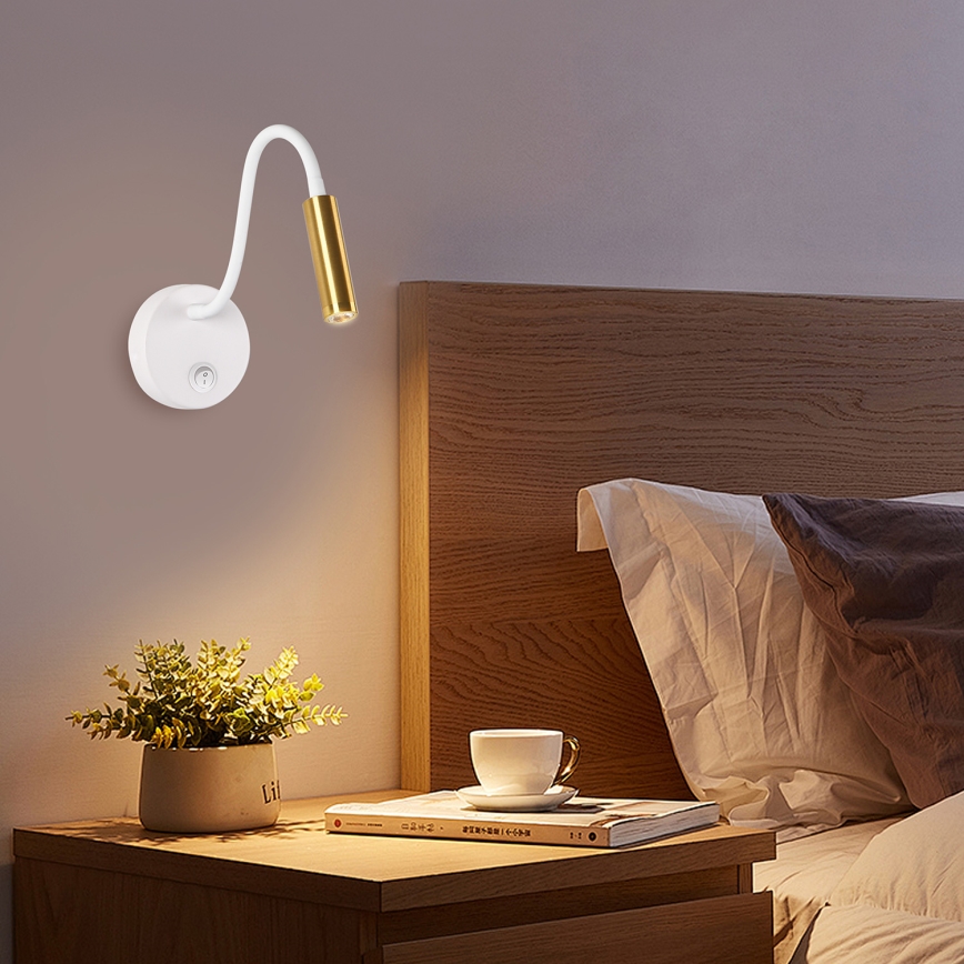 Brilagi - LED Elastyczny kinkiet MAYA LED/3W/230V 4000K biały/złoty