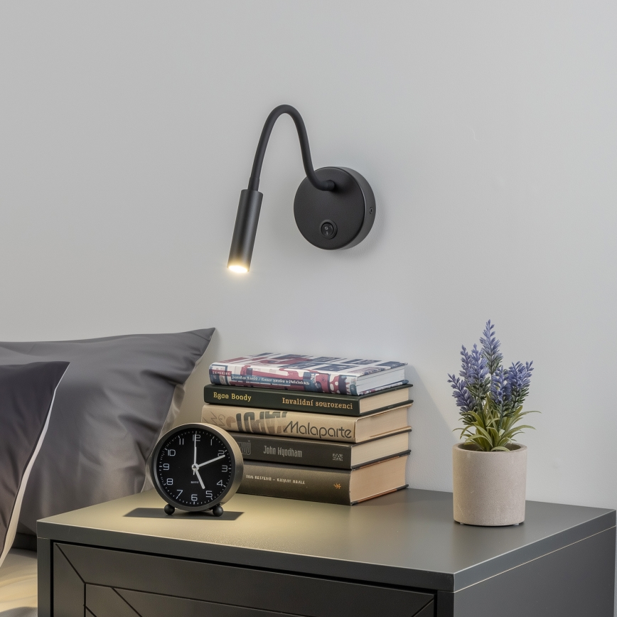 Brilagi - LED Elastyczny kinkiet MAYA LED/3W/230V 4000K czarny
