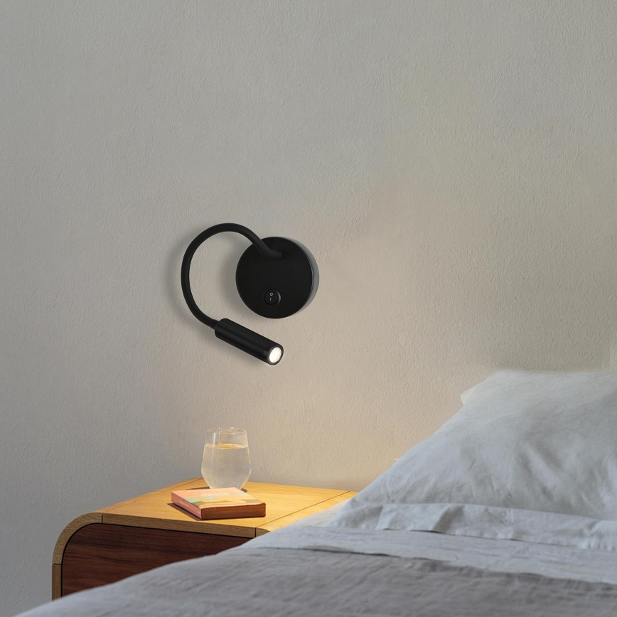 Brilagi - LED Elastyczny kinkiet MAYA LED/3W/230V 4000K czarny