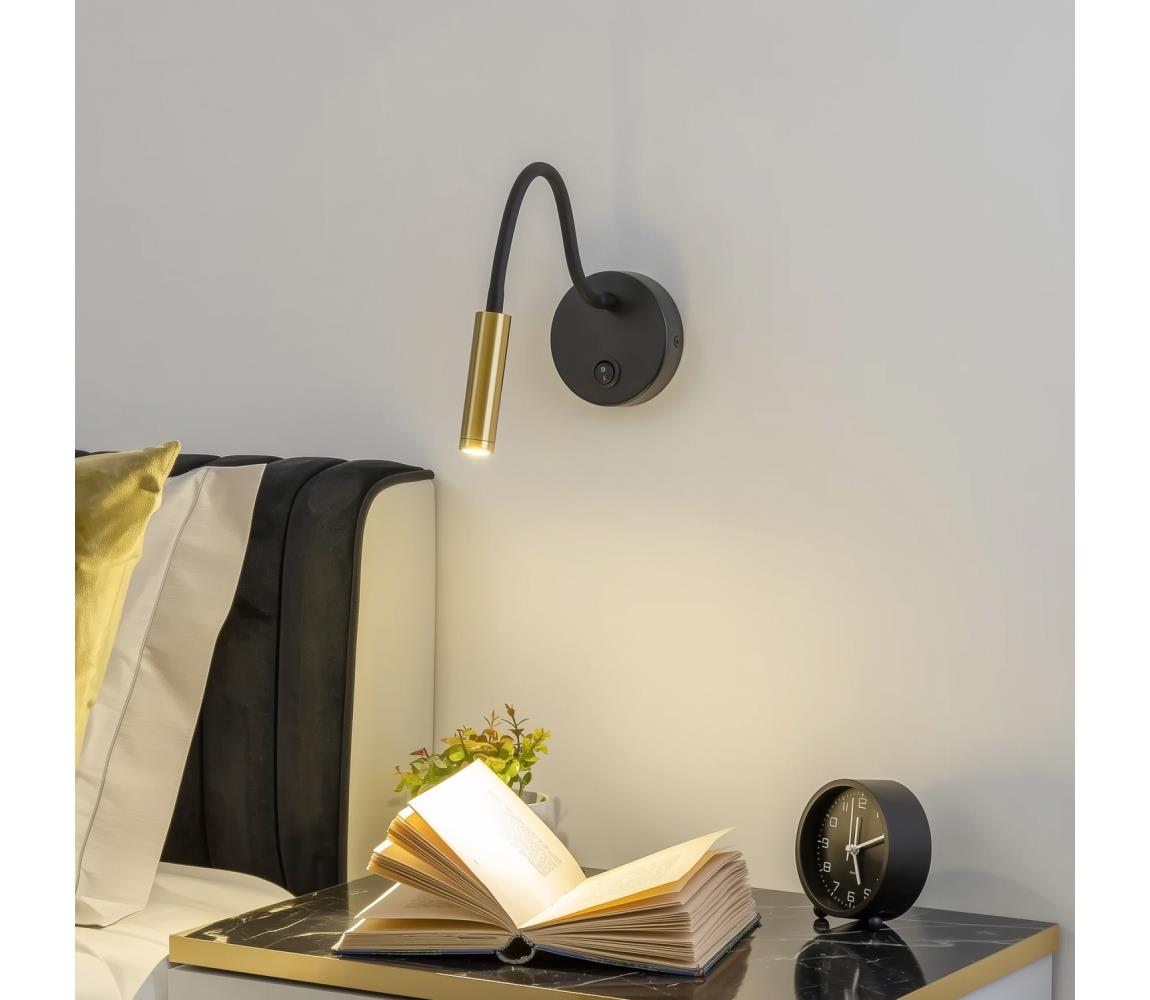 Brilagi - LED Elastyczny kinkiet MAYA LED/3W/230V 4000K czarny/złoty