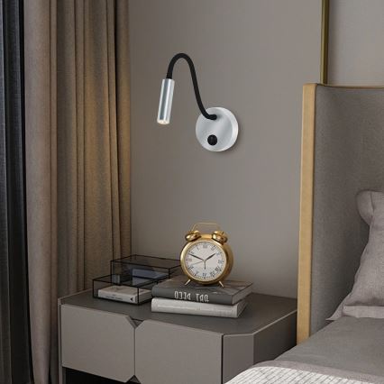 Brilagi - LED Elastyczny kinkiet MAYA LED/3W/230V 4000K srebrny
