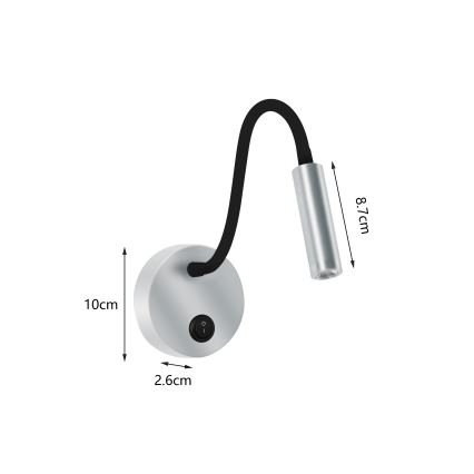 Brilagi - LED Elastyczny kinkiet MAYA LED/3W/230V 4000K srebrny