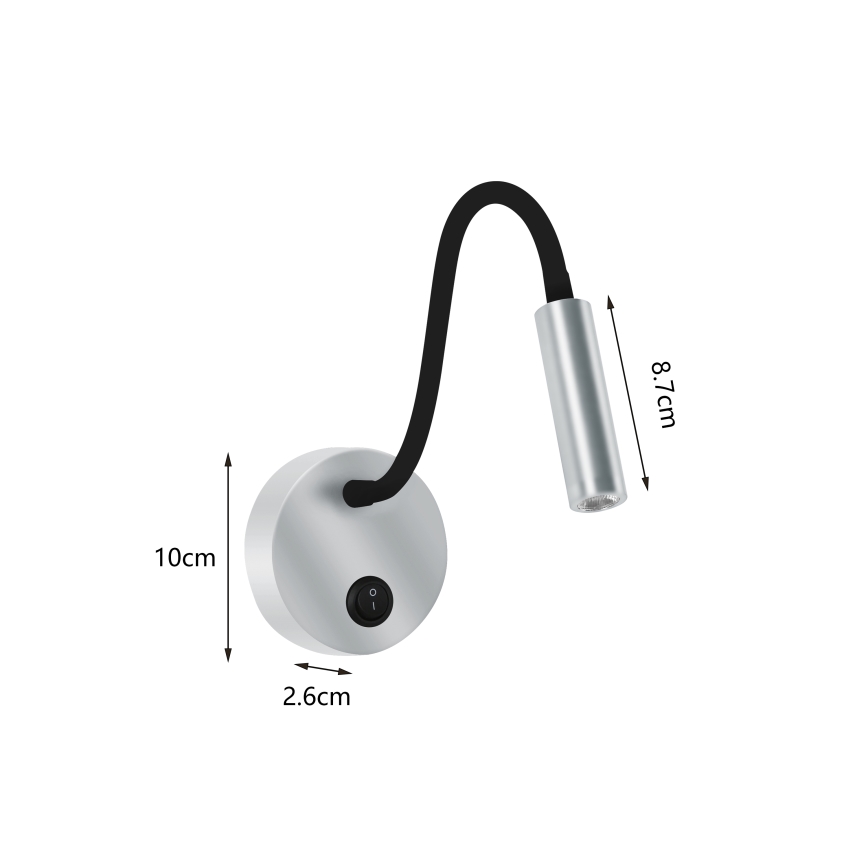 Brilagi - LED Elastyczny kinkiet MAYA LED/3W/230V 4000K srebrny