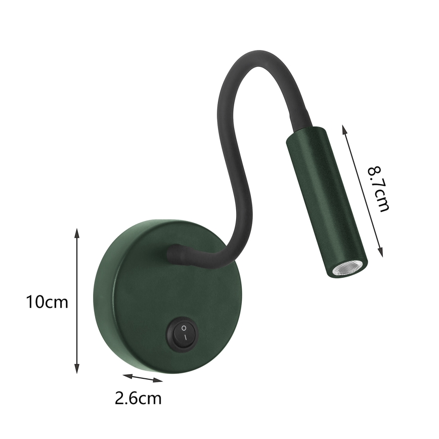 Brilagi - LED Elastyczny kinkiet MAYA LED/3W/230V 4000K zielony