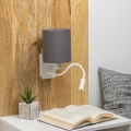 Brilagi - LED Elastyczny kinkiet NUBILA 1xE27/25W/230V + LED/3W biały/antracyt